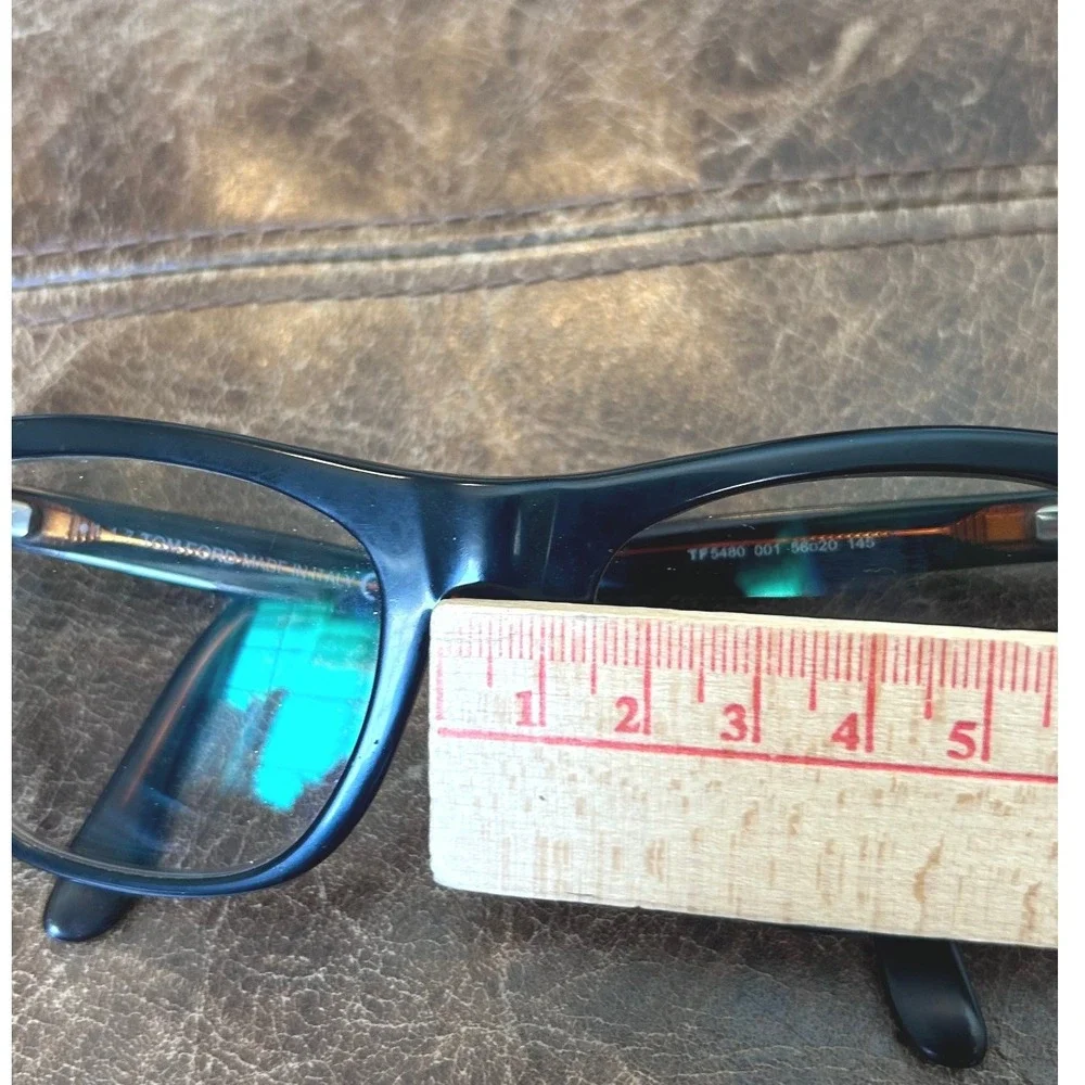 Tom Ford TF5480 001 Black Havana Square Eyeglasses Frames 56-20-145 Italy - Picture 13 of 14